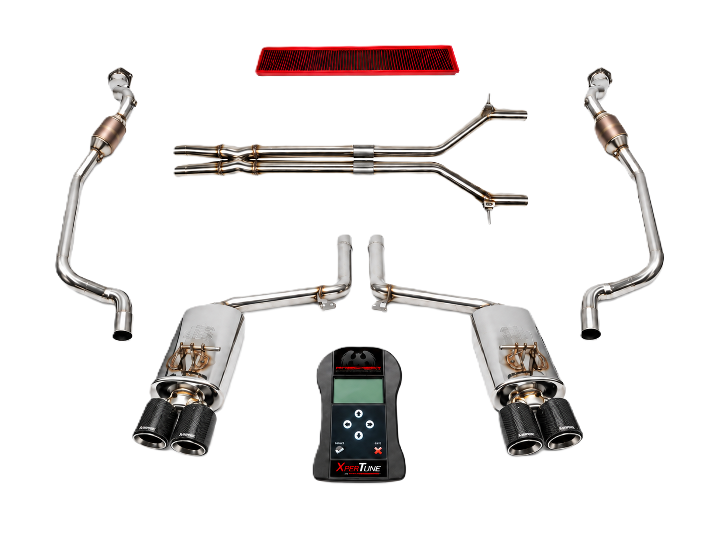 Fabspeed Exhaust Performance Package, Carbon Fiber WITH ECU Upgrade. Porsche 970 Panamera Turbo / Turbo S (2010-2016) - 97004420015 - FS.POR.970T.SC, FS.POR.970T.XP, FB582/20, FS.POR.970T.ET, FS.POR.970T.MAXC